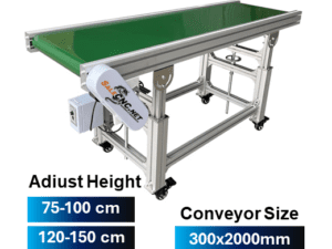 Conveyor Belt PVC 300x2000 mm สายพานลำเลียง (ปรับระดับได้)